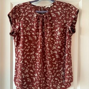 Floral Print Women's Top - Maroon